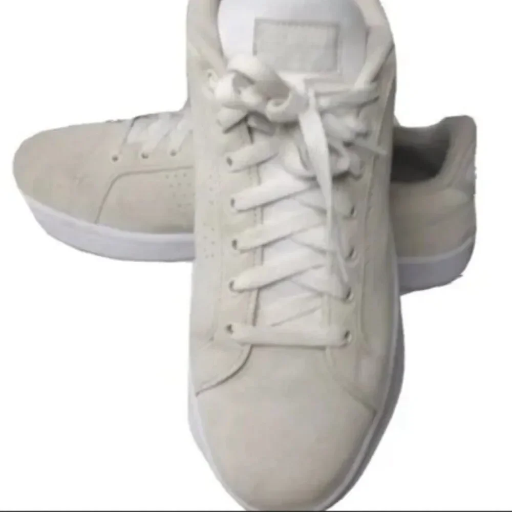 Adidas Beige Suede Sneakers Mens 11.5 Shoes Cloudfoam Advantage DA9672
